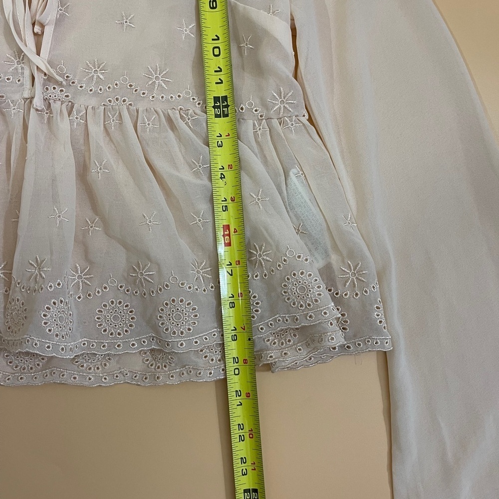 Sheer Embroidered Ruffle Top - Picture 6 of 6